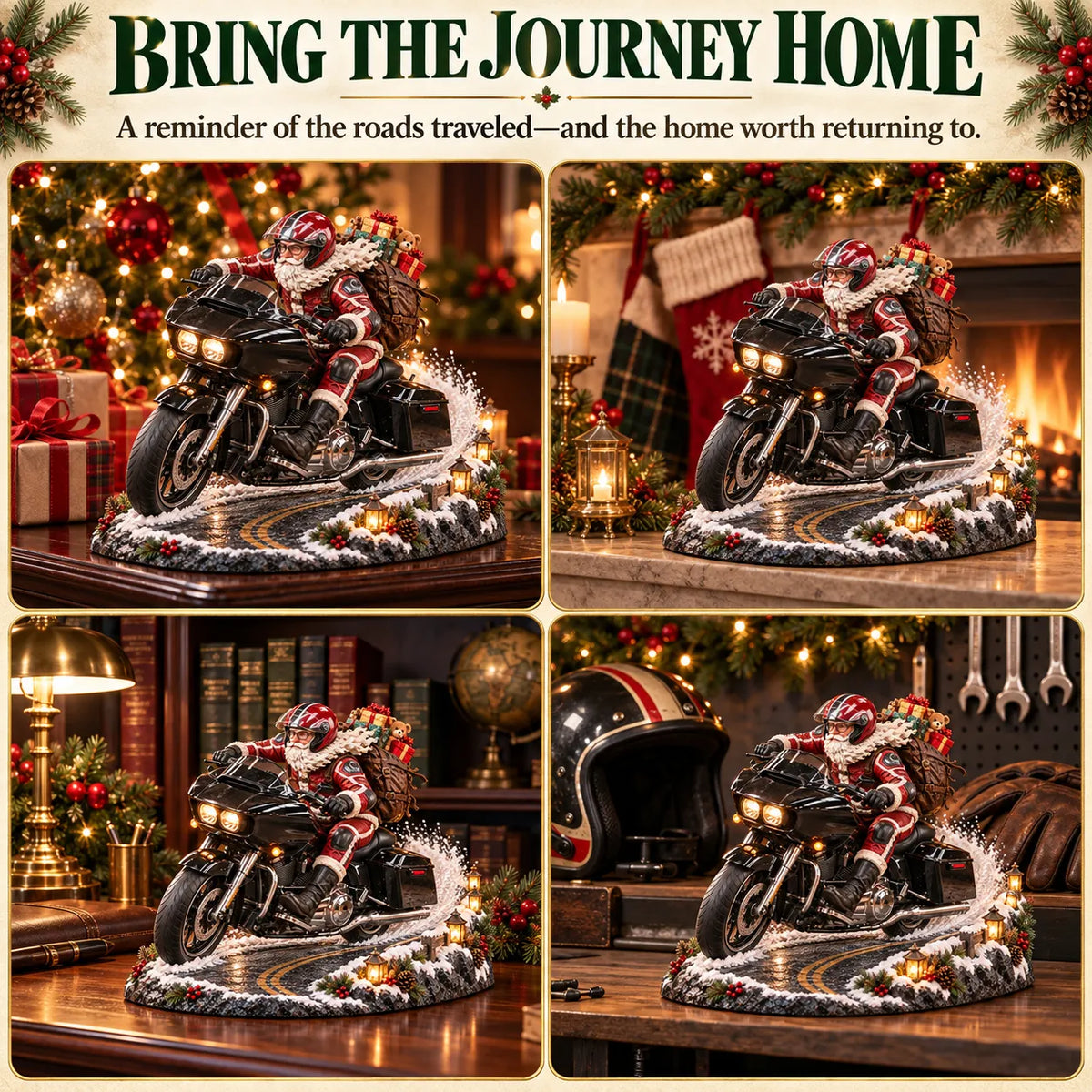 🏍️🎅 Santa’s Ride Home™ | Motorcycle Santa Christmas Figurine