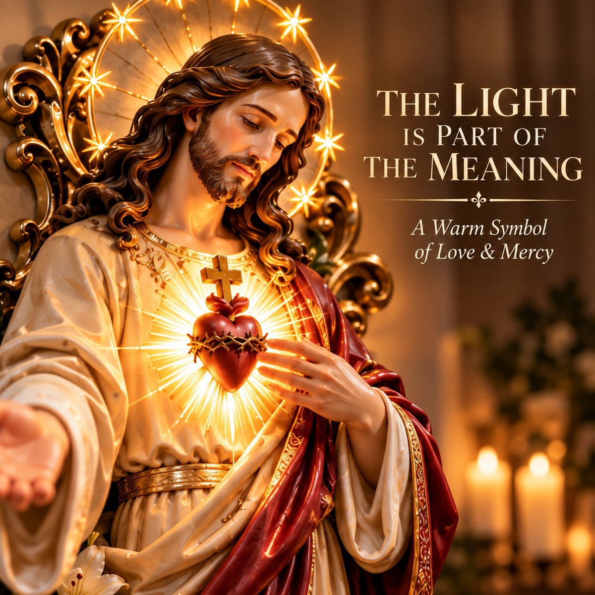✨ Sacred Heart of Jesus 3D Lighted Wall Décor
