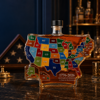 USA 50 State 250th Anniversary Whiskey Bottle Decanter