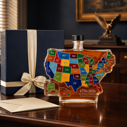 USA 50 State 250th Anniversary Whiskey Bottle Decanter
