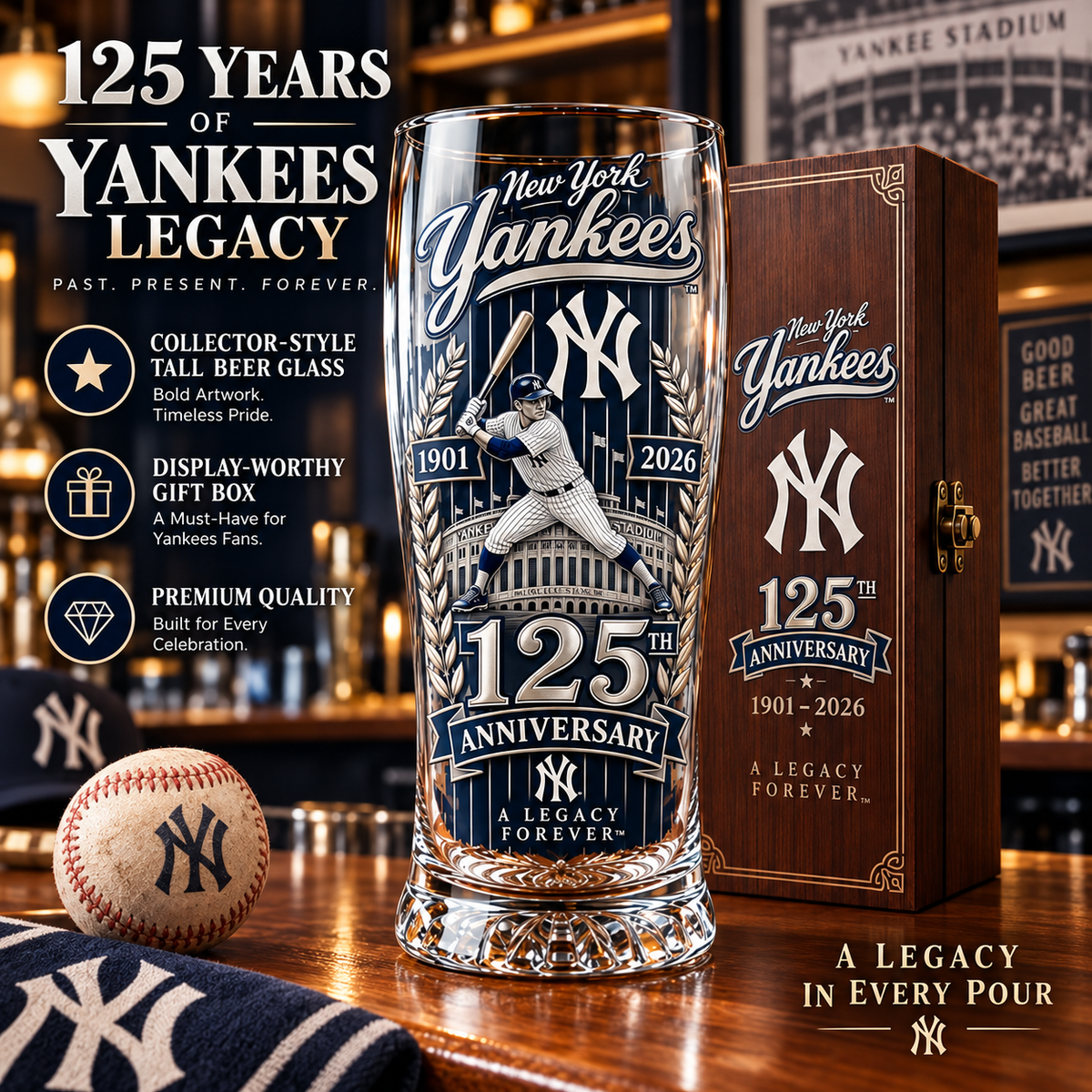 🏆 Let’s Go Tribe! 125th Anniversary Commemorative Pint Glass🎁