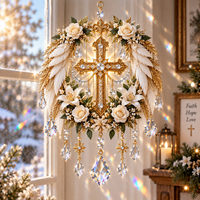✝️ Cross & White Flowers