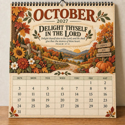 ✝️ 2027 Psalms Wall Calendar | Monthly Scripture &amp; Christian Artwork