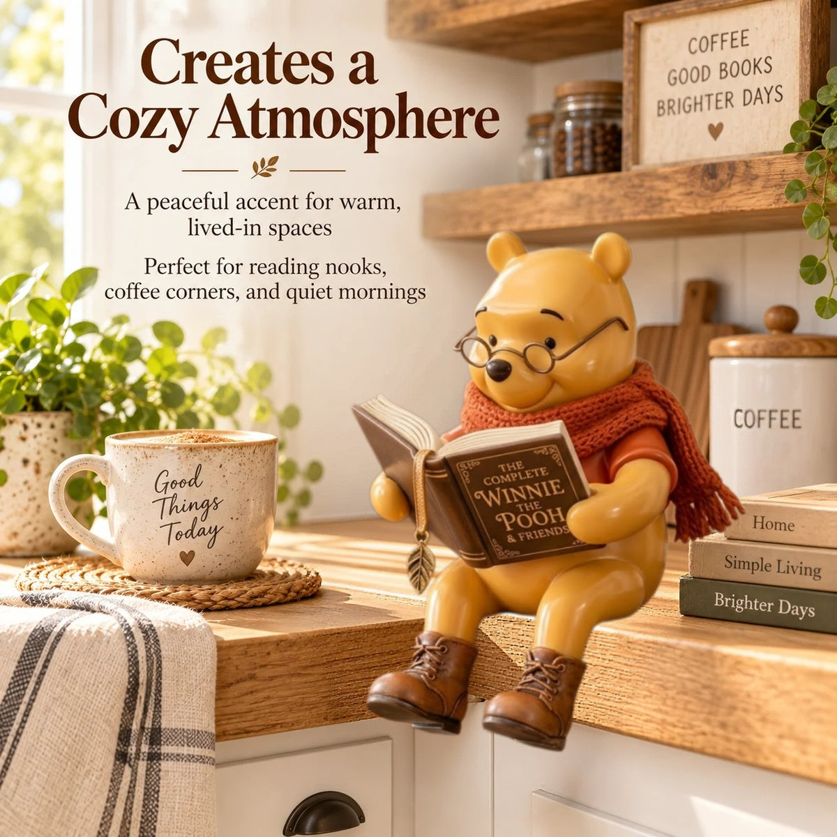 The Pooh Reading Figurine