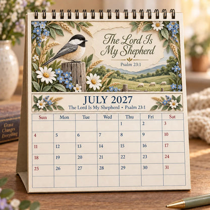 ✝️ 3D Christian Calendar 2027 | 12 Scripture Designs with Nature Scenes, Birds &amp; Flowers for Faith-Filled Homes &amp; Meaningful Gifts 🎁