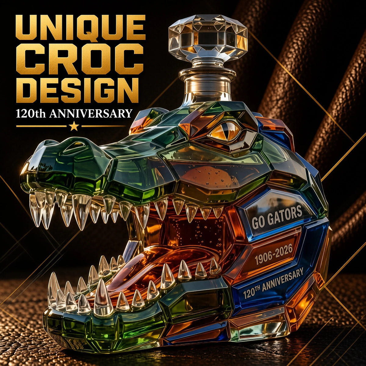 🐊 120th Anniversary Alligator Decanter – Bold Gator Spirit Meets Timeless Craftsmanship | Collector’s Edition 🐊✨