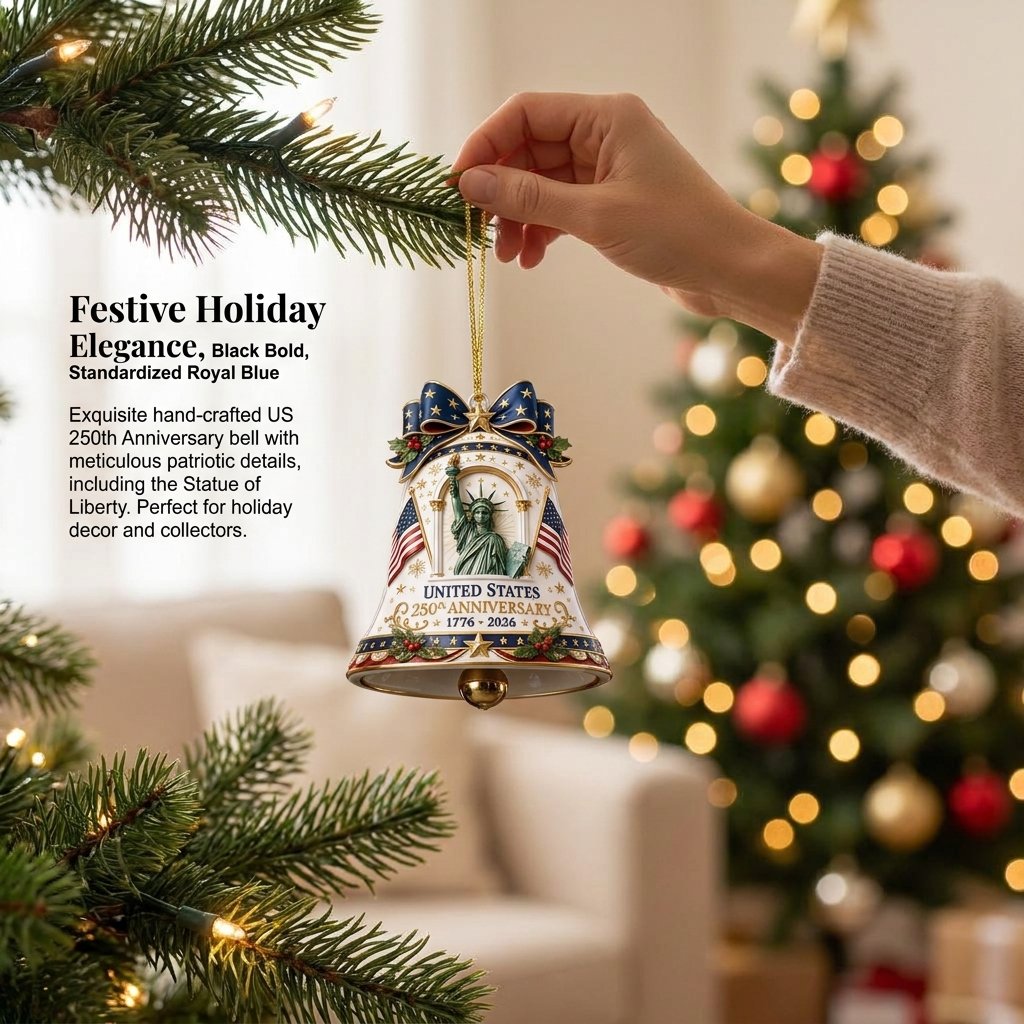 Voice of Liberty – US 250th Anniversary (1776–2026) Commemorative Bell Ornament