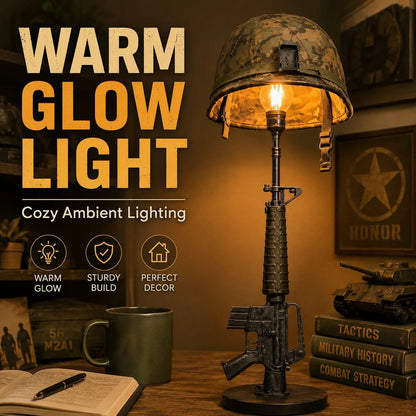 🔫 Tactical Rifle Helmet Table Lamp