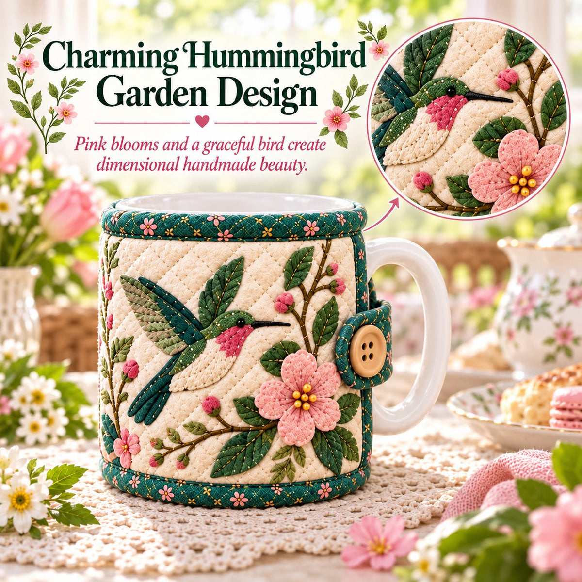 ✨🌸Garden Quilted Mug Cozy DIY Kit