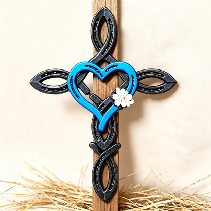 Blessed Horseshoe Cross with Heart - A Symbol of Faith, Protection, and Love That Endures (𝑱𝒐𝒓𝒅𝒂𝒏 𝑴𝒂𝒚𝒏𝒂𝒓𝒅 𝑯𝒂𝒏𝒅𝒎𝒂𝒅𝒆®)