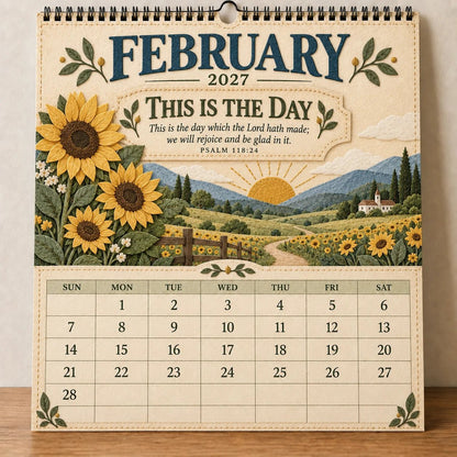 ✝️ 2027 Psalms Wall Calendar | Monthly Scripture &amp; Christian Artwork