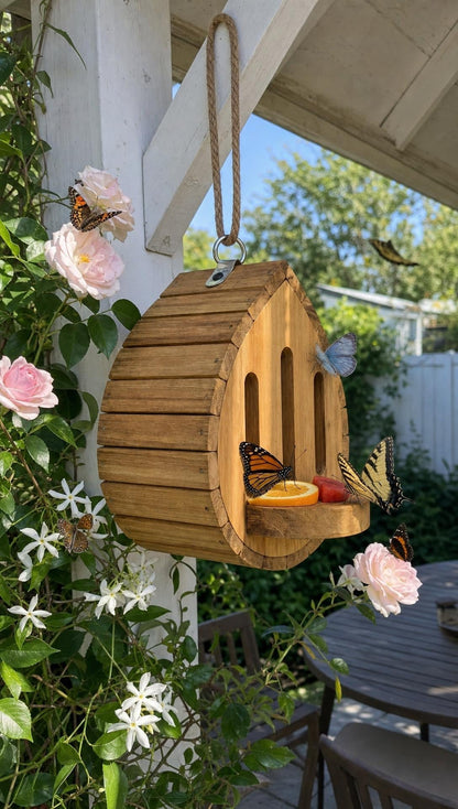🦋Handmade Garden Butterfly House with Feeder Station