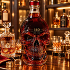 140th Anniversary Commemorative Skull-Shaped Whiskey Bottle