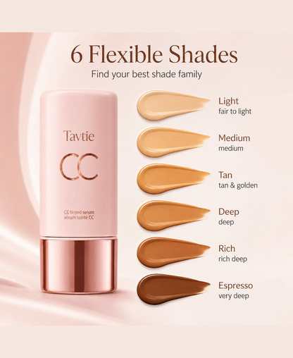 CC Color-Correcting Tinted Serum – Lightweight, Shade-Adaptive Coverage with 24H Hydration & 16H Waterproof Wear