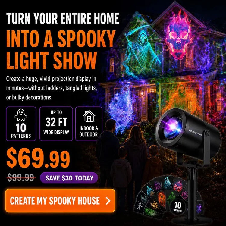 🎃 32ft HD Halloween Projector | Make your Halloween party amazing | 10 Unique HD Projection Patterns