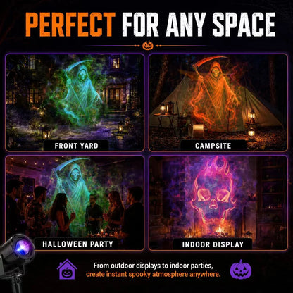 🎃 32ft HD Halloween Projector | Make your Halloween party amazing | 10 Unique HD Projection Patterns