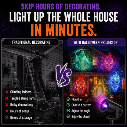 🎃 32ft HD Halloween Projector | Make your Halloween party amazing | 10 Unique HD Projection Patterns