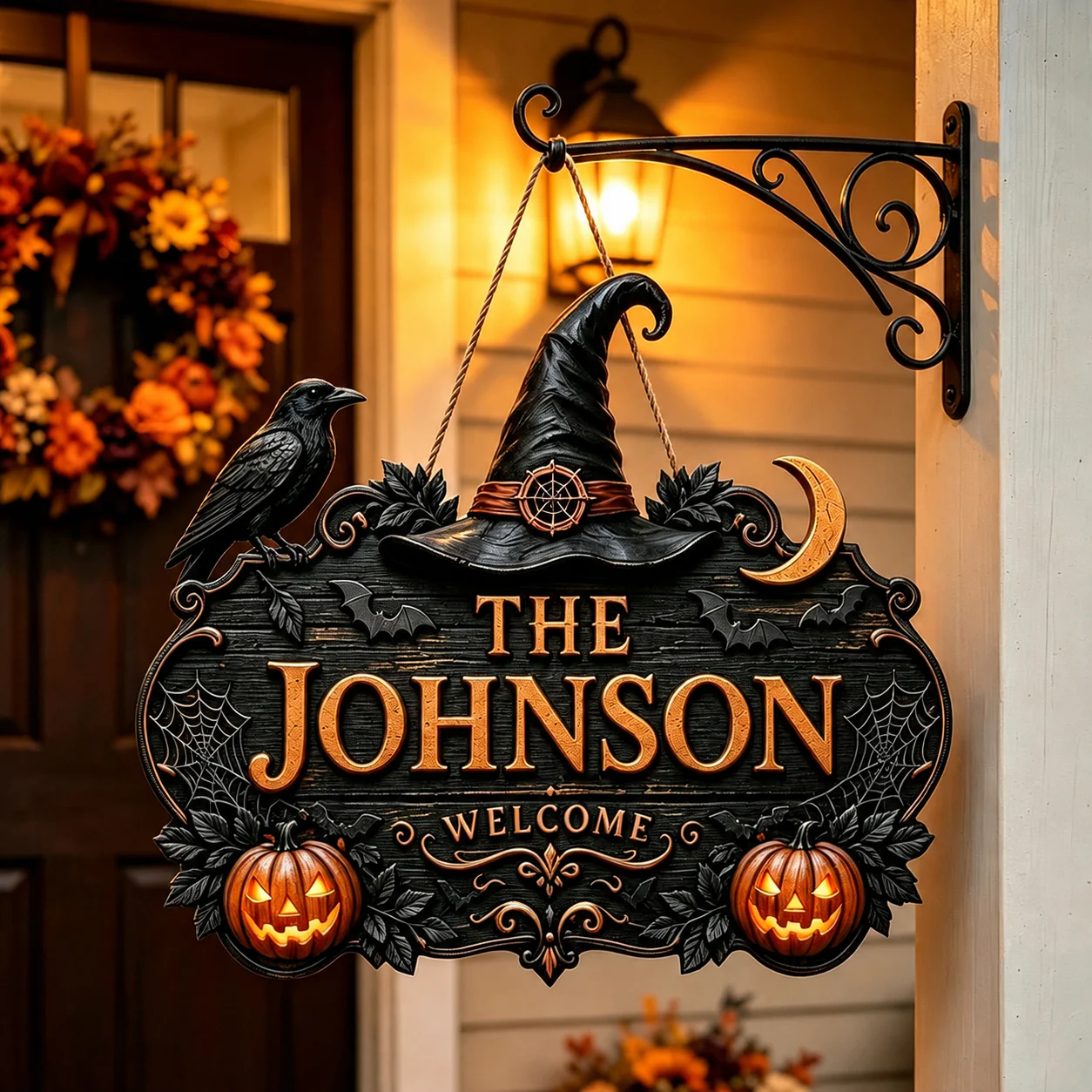 🎃Personalized Halloween Welcome Sign – Custom Family Name Witch Decor🧙‍♀️  🎃Personalized Halloween Welcome Sign – Custom Family Name Witch Decor🧙‍♀️