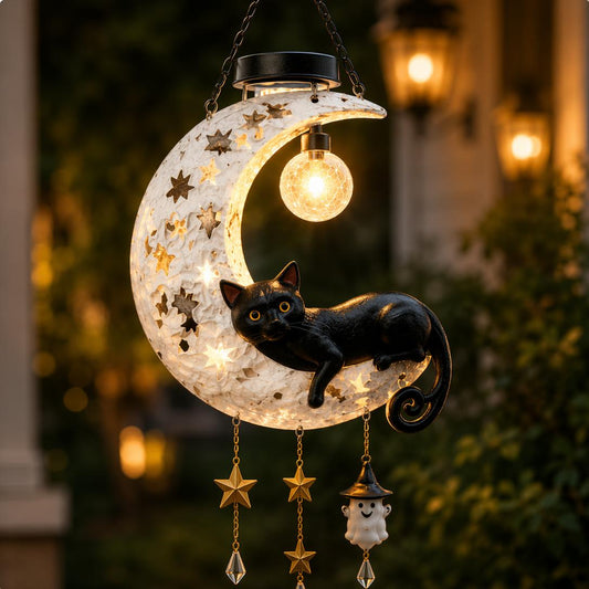 🎃 Halloween Early Bird Sale | 50% OFF Black Cat Moon Solar Lantern