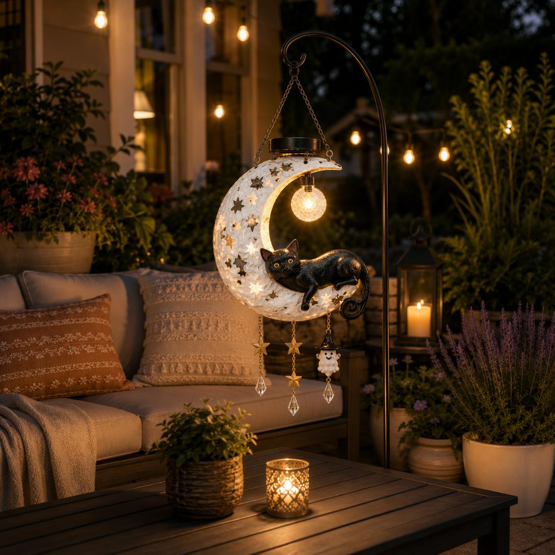 🎃 Halloween Early Bird Sale | 50% OFF Black Cat Moon Solar Lantern