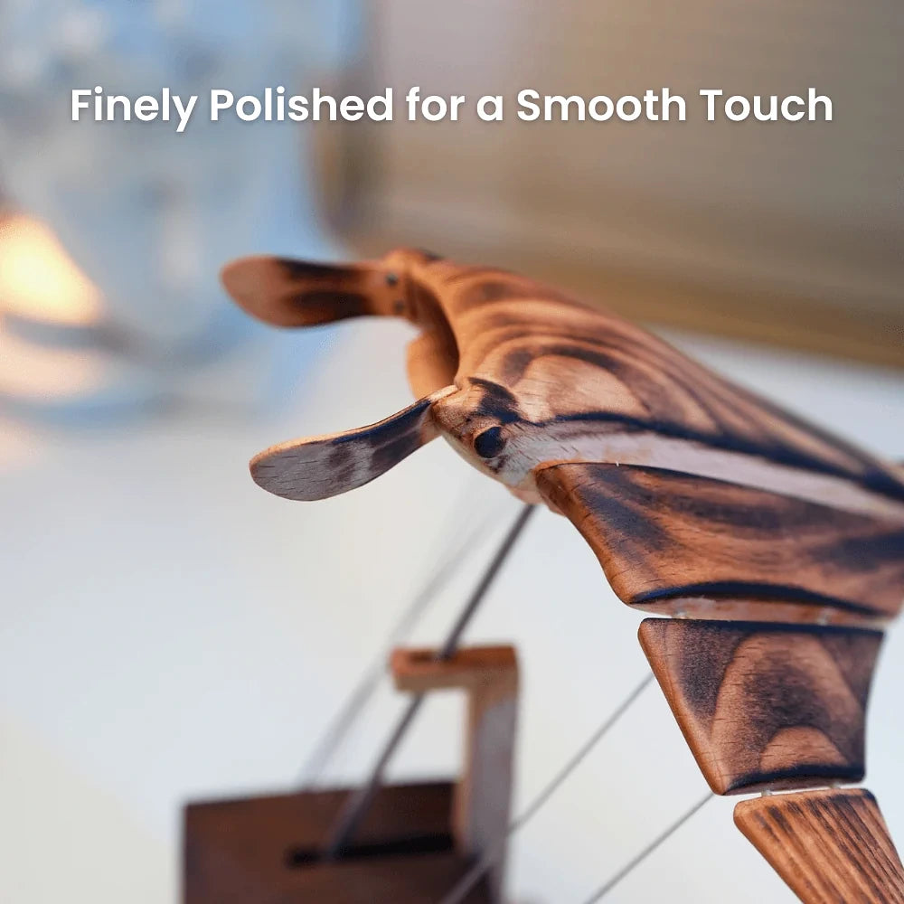 Smooth polished wooden manta ray