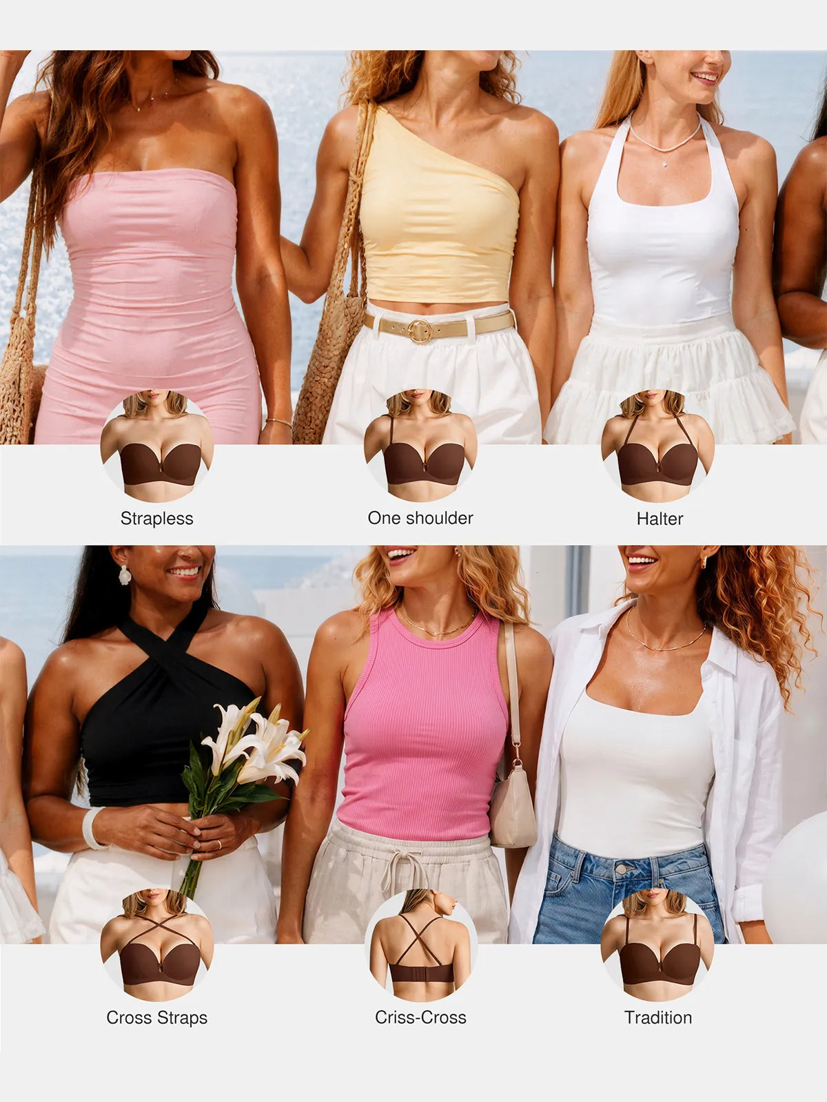 Seamless Non-Slip Push-Up Shaping Strapless Bra
