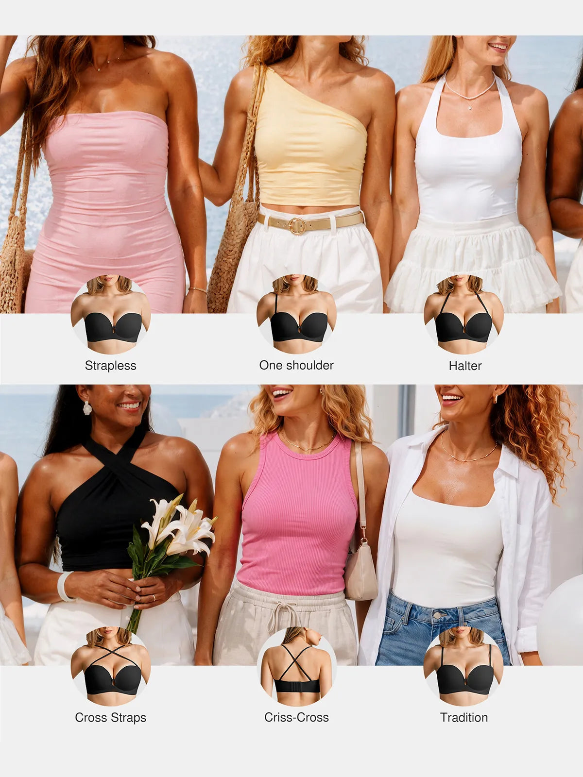 Seamless Non-Slip Push-Up Shaping Strapless Bra