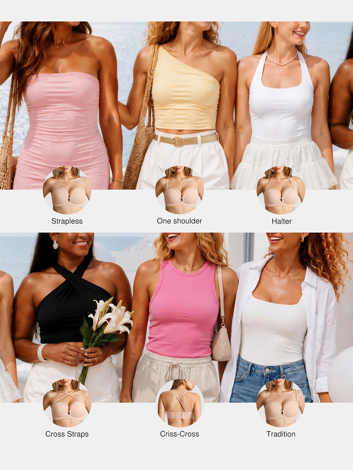 Seamless Non-Slip Push-Up Shaping Strapless Bra