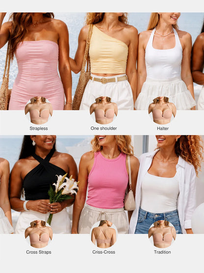 Seamless Non-Slip Push-Up Shaping Strapless Bra