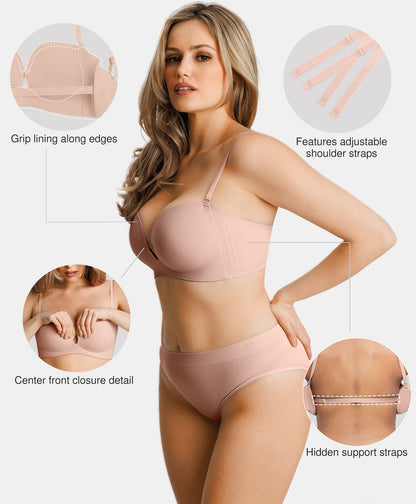 Seamless Non-Slip Push-Up Shaping Strapless Bra