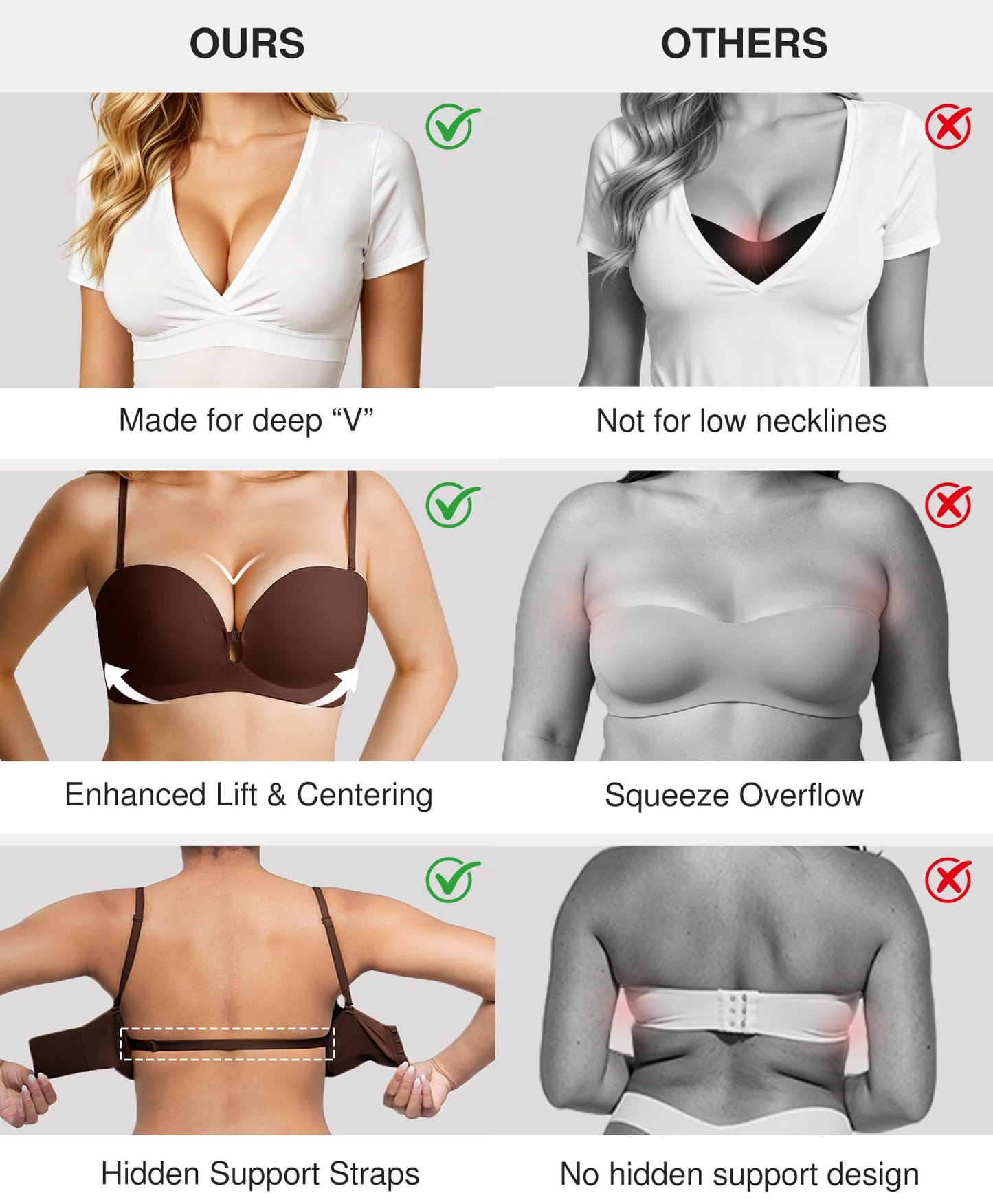 Seamless Non-Slip Push-Up Shaping Strapless Bra